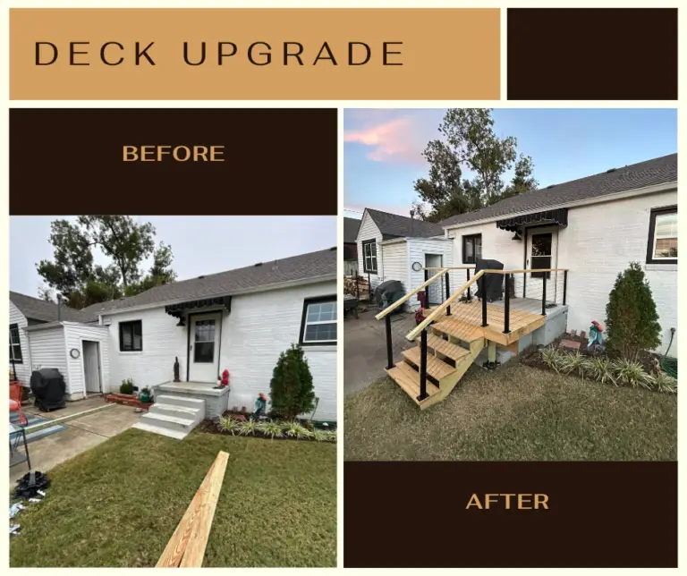 Porch Extension and Tension Cord Railing Project in Tulsa