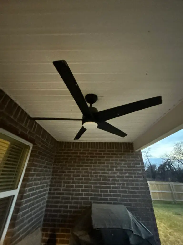 Back Porch Fan Light Installation in Bixby — back porch fan light installation