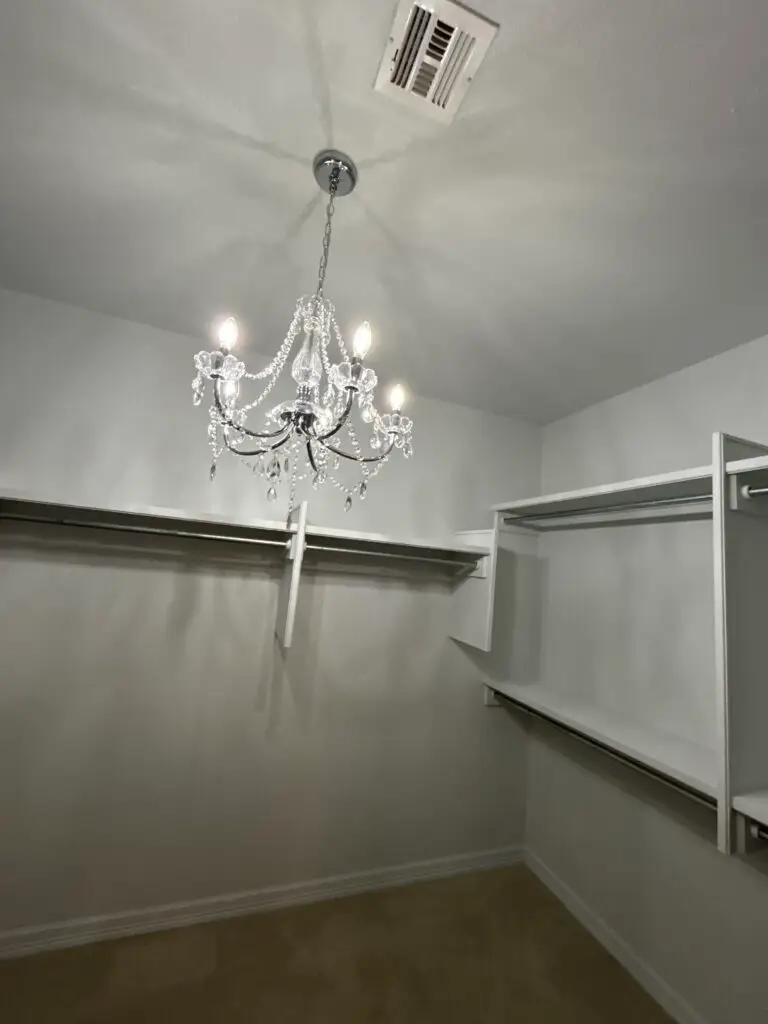 Chandelier Installation in Tulsa Closet — chandelier installation